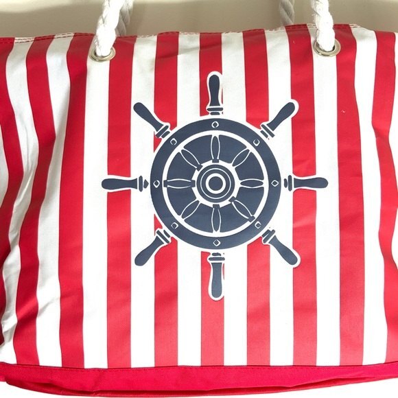 Large Striped Beach Bag - Picture 6 of 12